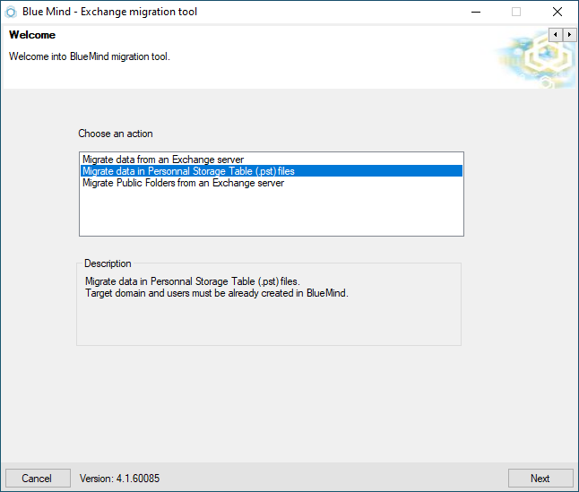 BlueMind Exchange Migration Tool