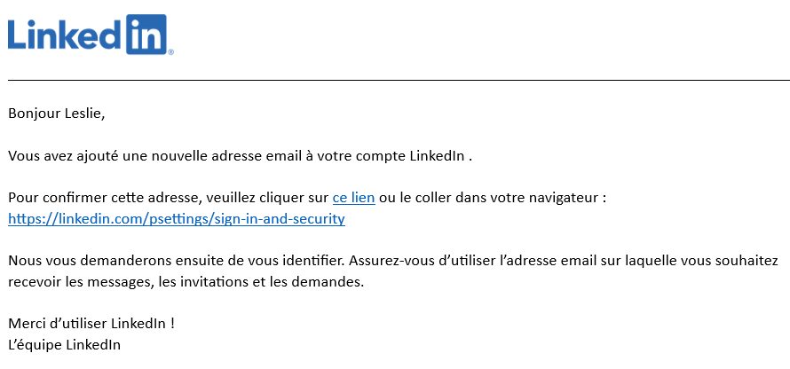 Phishing via Linkedin - Cyberattaques