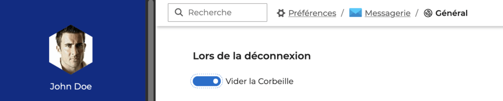 Vider la corbeille lors de la déconnexion