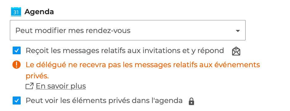 BlueMind Délégations - le délégué peut modifier mes rendez-vous selon les critères que je décide