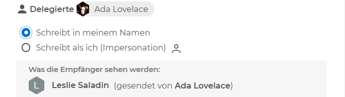 Schreibt in meinem Namen