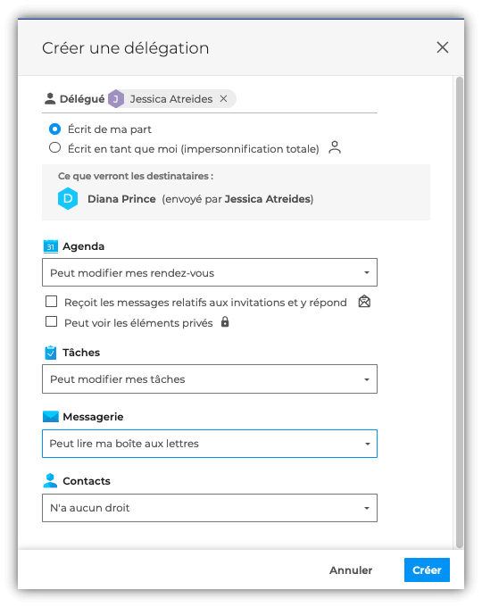 Délégation BlueMind