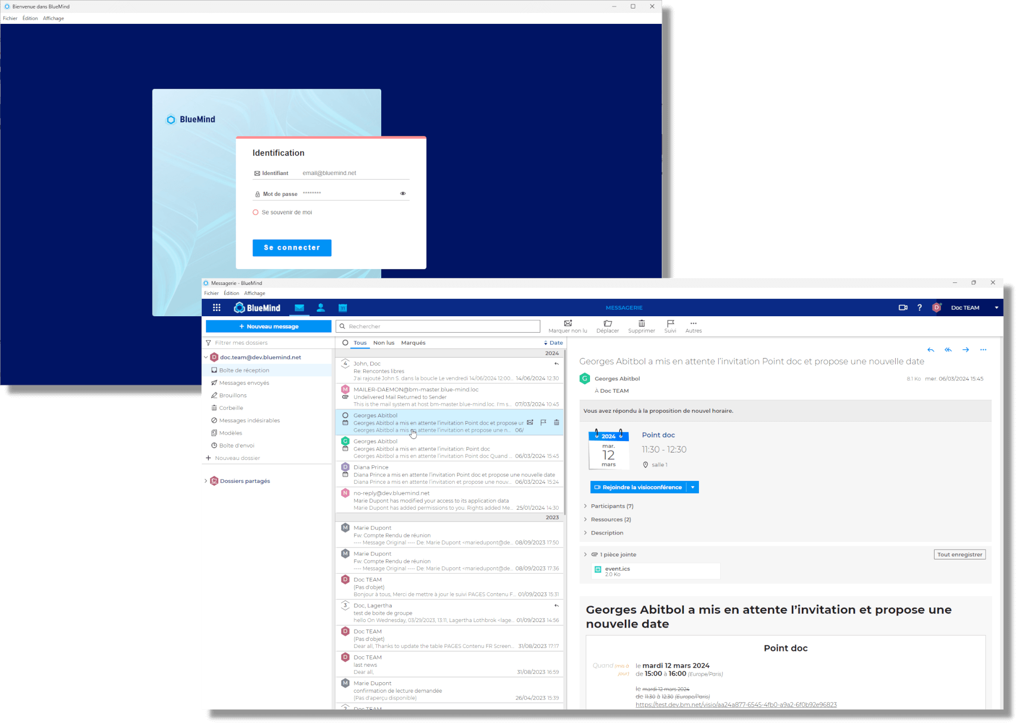 Authentification BlueMind